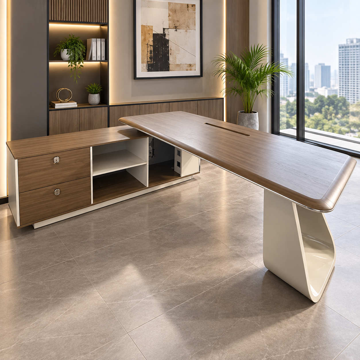 Office table, DZ-93, table, Office Furniture, L-Type table, Executive Table